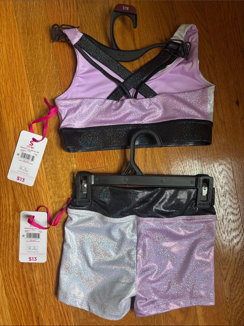 Justice Lavender & Iridescent Sparkle Dance Shorts Set - Picture 4 of 4